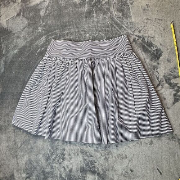 Gap Sz 12 100% Cotton Blue White Striped Skirt Nautical Full Blue A-Line Lined - Picture 11 of 15